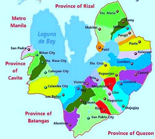 Laguna Philippines map of Laguna