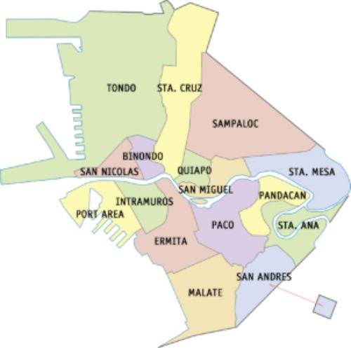  Manila City Manila City map with districts